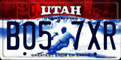 UT license plate B057XR