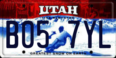 UT license plate B057YL