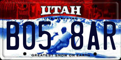 UT license plate B058AR