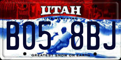 UT license plate B058BJ