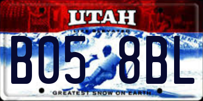 UT license plate B058BL