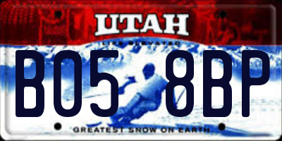UT license plate B058BP