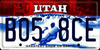 UT license plate B058CE