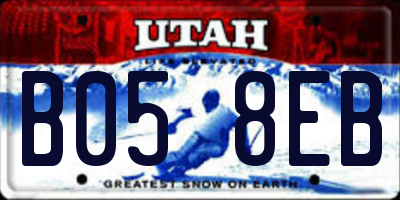 UT license plate B058EB