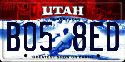 UT license plate B058ED