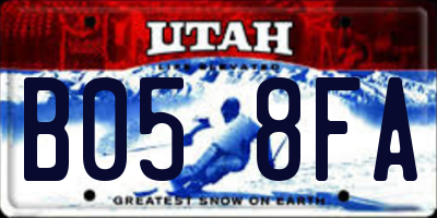 UT license plate B058FA