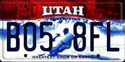 UT license plate B058FL