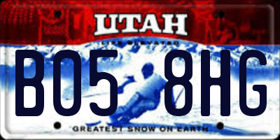 UT license plate B058HG