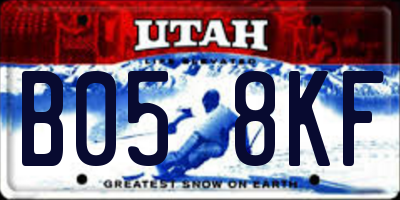 UT license plate B058KF