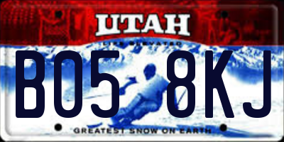 UT license plate B058KJ