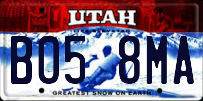 UT license plate B058MA