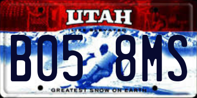 UT license plate B058MS