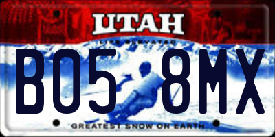 UT license plate B058MX
