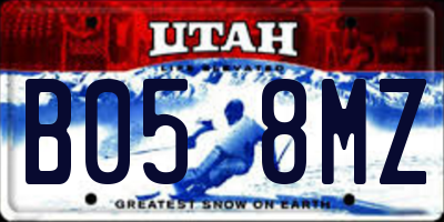 UT license plate B058MZ