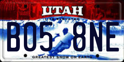 UT license plate B058NE