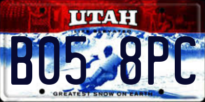 UT license plate B058PC
