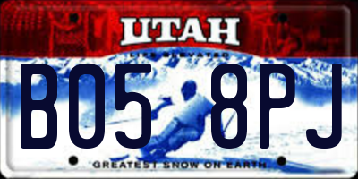 UT license plate B058PJ