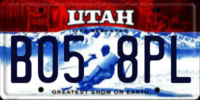 UT license plate B058PL