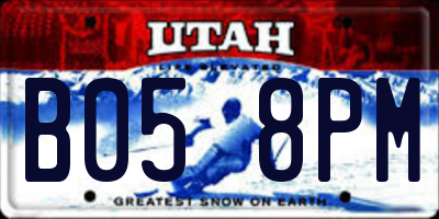 UT license plate B058PM