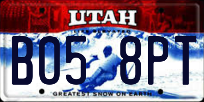 UT license plate B058PT