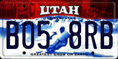UT license plate B058RB
