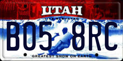 UT license plate B058RC