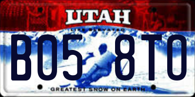 UT license plate B058TO