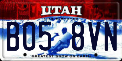 UT license plate B058VN
