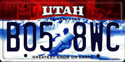 UT license plate B058WC