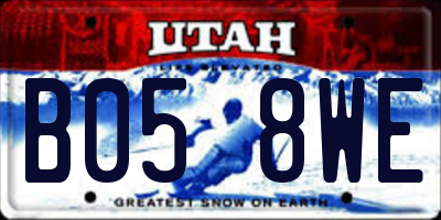UT license plate B058WE