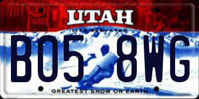 UT license plate B058WG