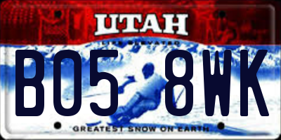 UT license plate B058WK
