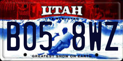 UT license plate B058WZ