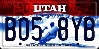 UT license plate B058YB