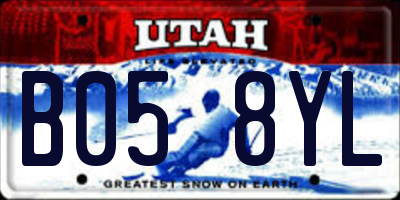 UT license plate B058YL