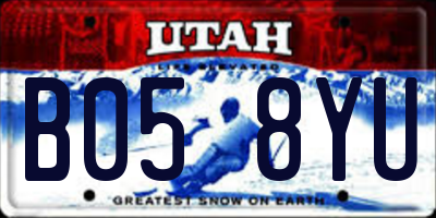 UT license plate B058YU