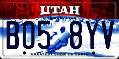 UT license plate B058YV