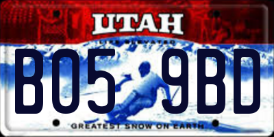 UT license plate B059BD