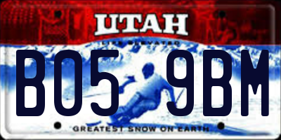 UT license plate B059BM