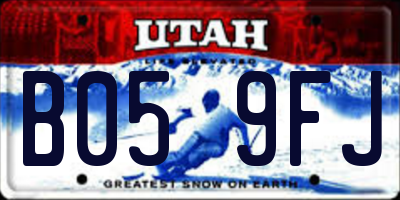 UT license plate B059FJ