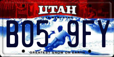UT license plate B059FY