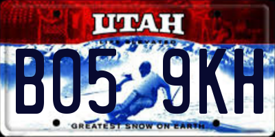 UT license plate B059KH