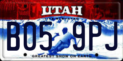 UT license plate B059PJ
