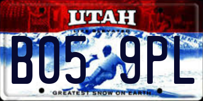 UT license plate B059PL