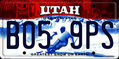 UT license plate B059PS