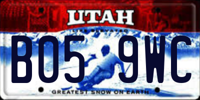 UT license plate B059WC