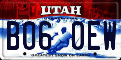 UT license plate B060EW