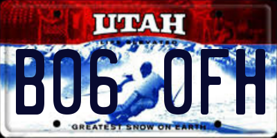UT license plate B060FH