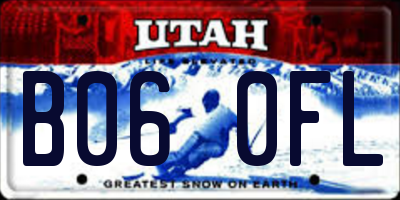 UT license plate B060FL