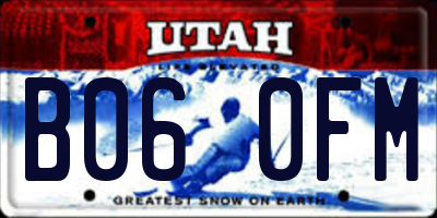UT license plate B060FM